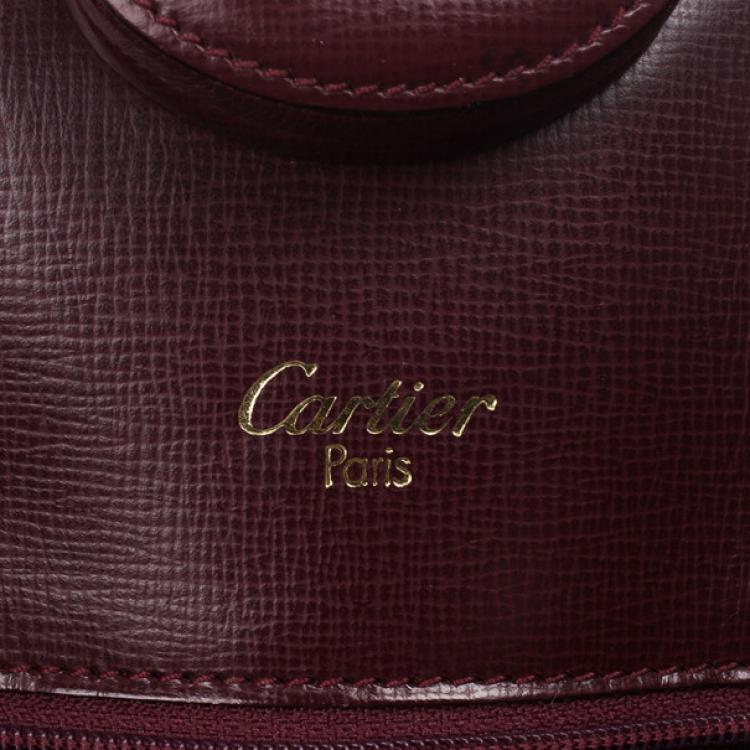 Pre Owned Cartier Maroon Leather Turnlock Sidepack