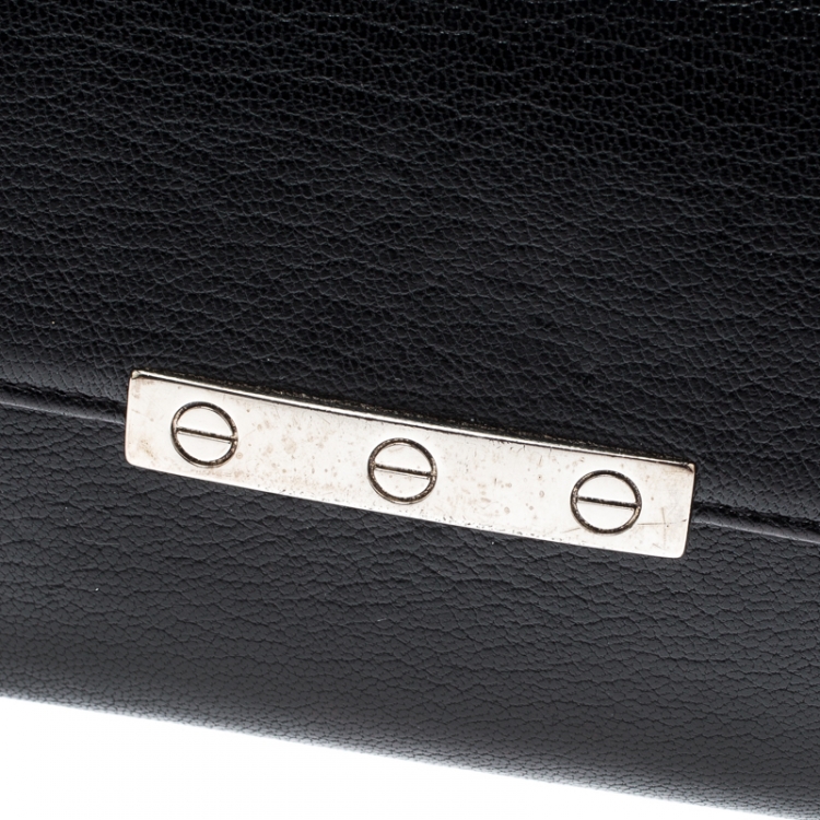 Pre Owned Cartier Black Leather Love Continental Wallet
