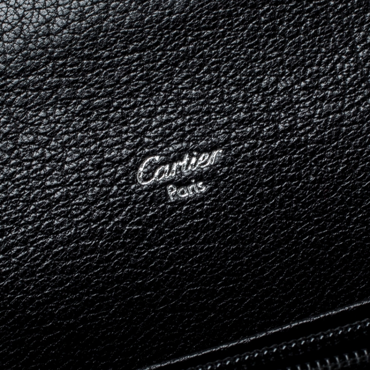 Pre Owned Cartier Black Leather Love Continental Wallet