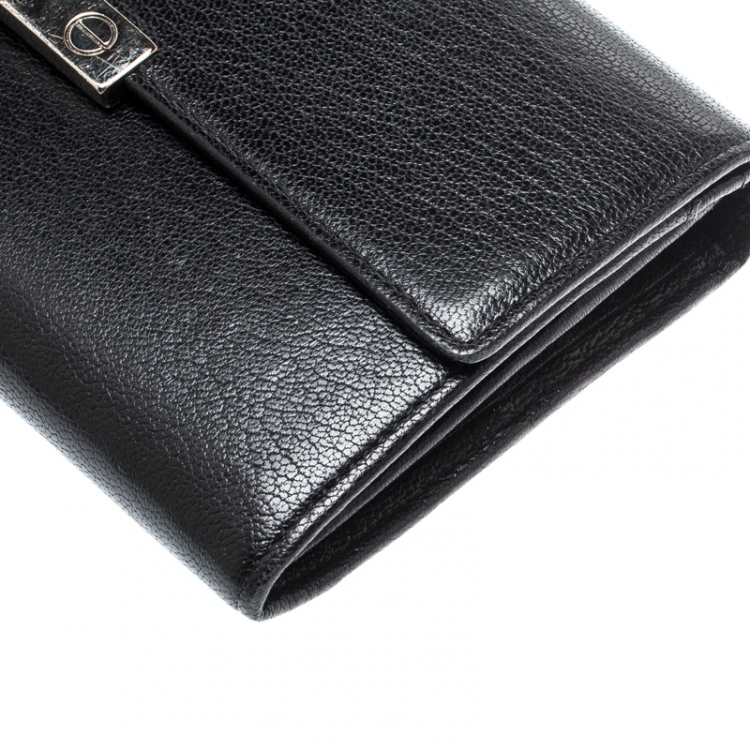Pre Owned Cartier Black Leather Love Continental Wallet