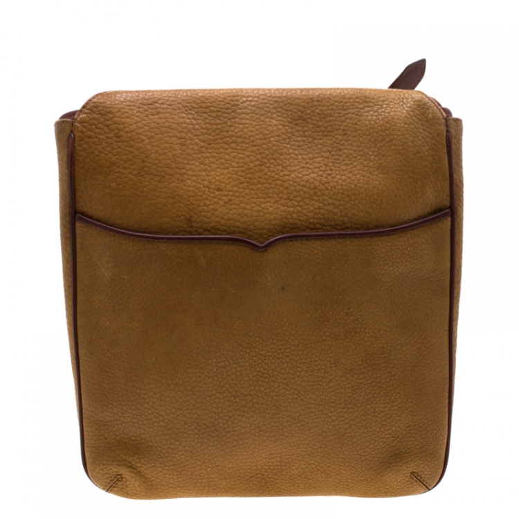 Pre Owned Cartier Tan/Burgundy Leather Must De Cartier Shoulder Bag