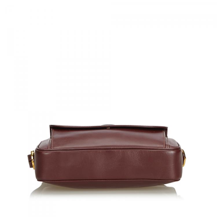Pre Owned Cartier Red Leather Crossbody Bag