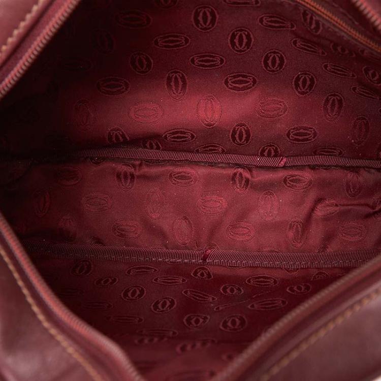 Pre Owned Cartier Red Leather Crossbody Bag