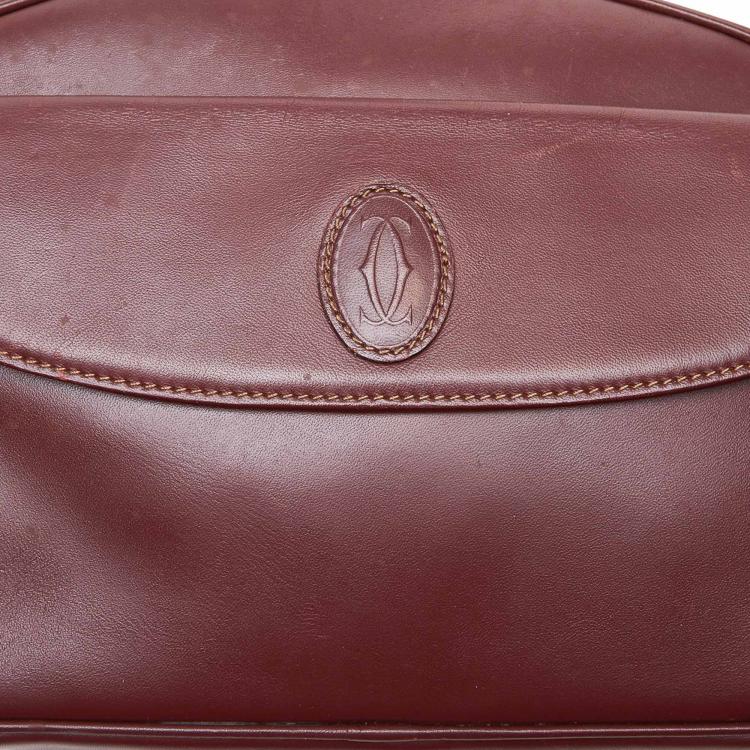 Pre Owned Cartier Red Leather Crossbody Bag