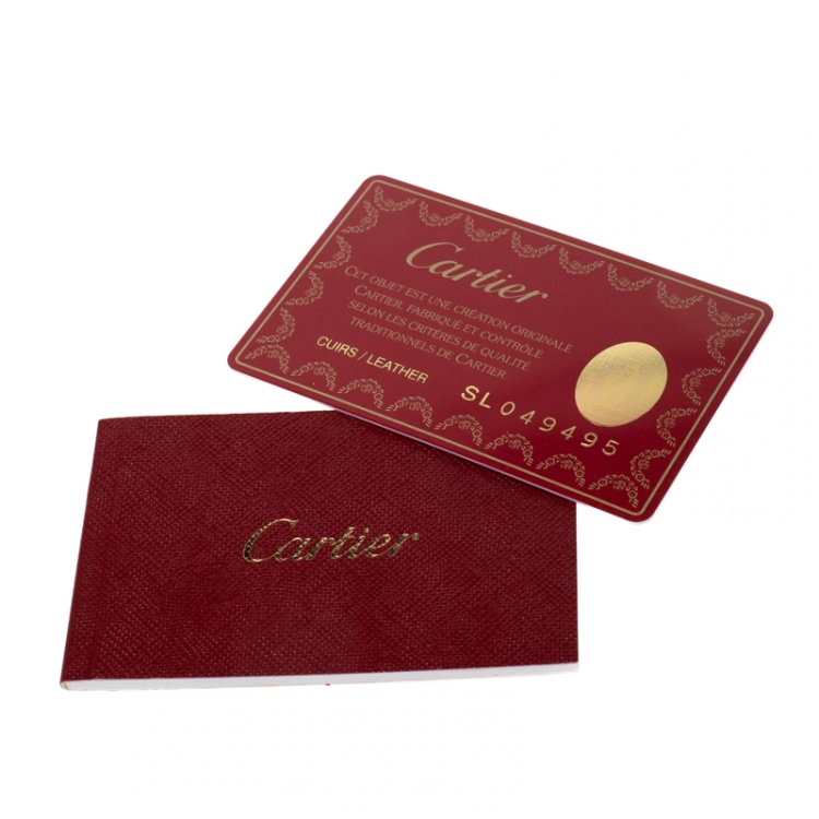 Pre Owned Cartier Metallic Black Leather Marcello De Cartier Foldover Clutch
