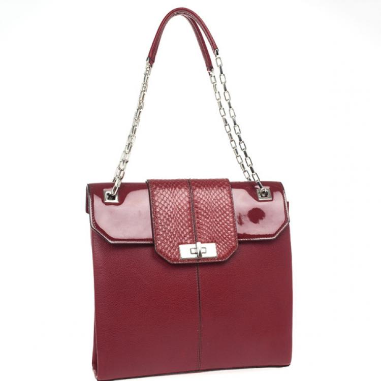 Pre Owned Cartier Red Classic Feminine Line Chain Bag 