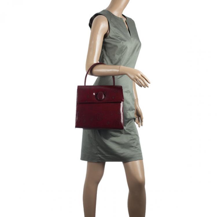 Pre Owned Cartier Burgundy ‘Happy Birthday’ Top Handle Bag