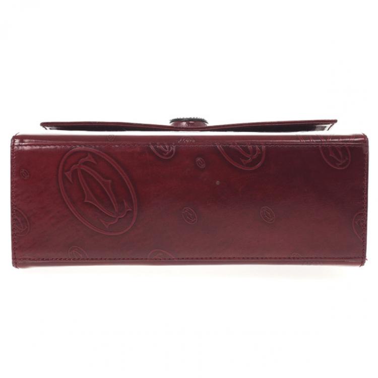 Pre Owned Cartier Burgundy ‘Happy Birthday’ Top Handle Bag
