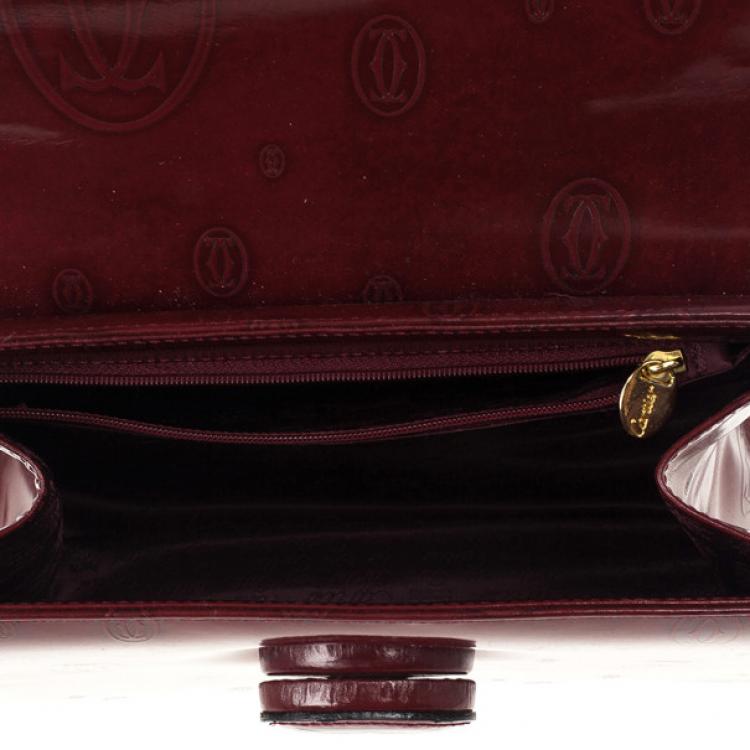 Pre Owned Cartier Burgundy ‘Happy Birthday’ Top Handle Bag