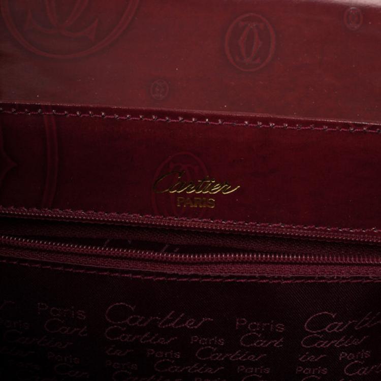 Pre Owned Cartier Burgundy ‘Happy Birthday’ Top Handle Bag