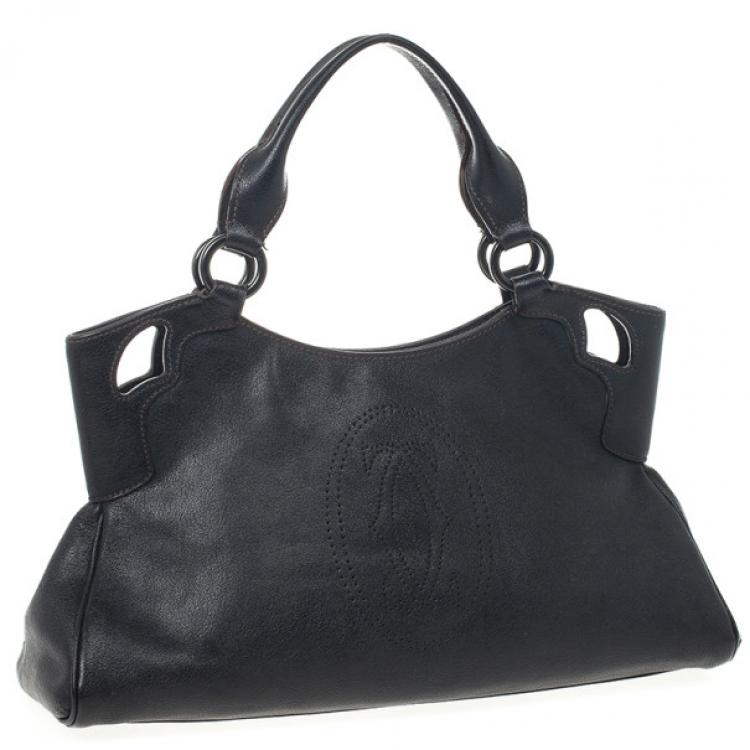 Pre Owned Cartier Black Leather Small Marcello de Cartier Bag
