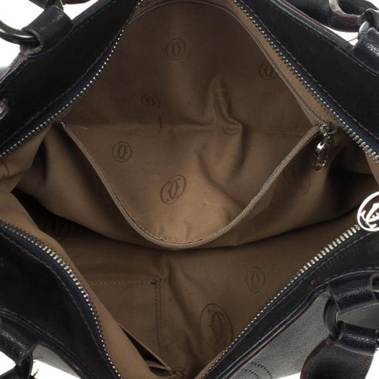 Pre Owned Cartier Black Leather Small Marcello de Cartier Bag