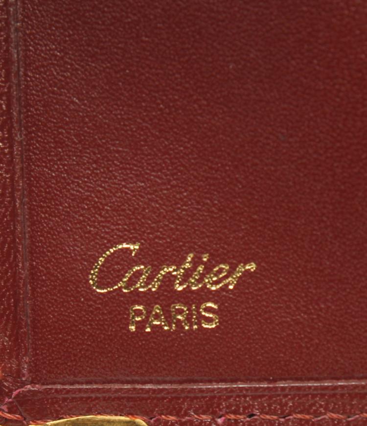 Pre Owned Cartier Red Leather Must de Cartier Card Holder Wallet 