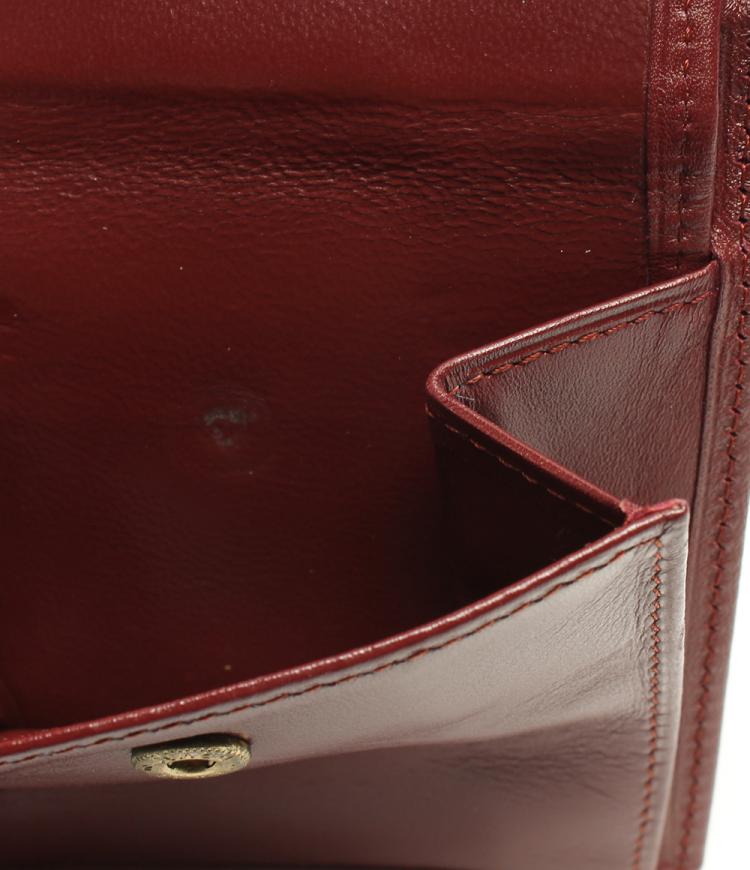 Pre Owned Cartier Red Leather Must de Cartier Card Holder Wallet 