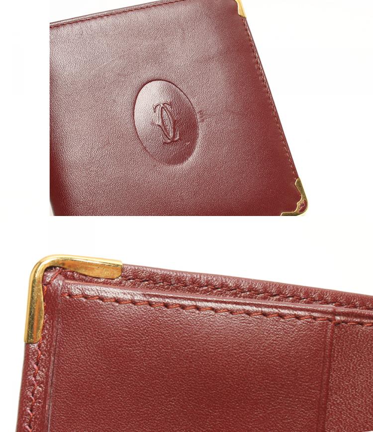 Pre Owned Cartier Red Leather Must de Cartier Card Holder Wallet 