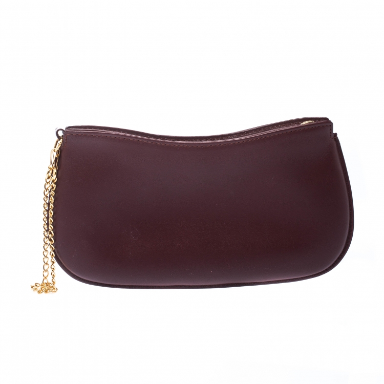 Pre Owned Cartier Burgundy Leather Toiletry Pouch