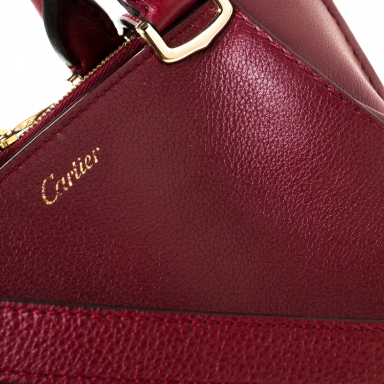مملوكة مسبقًا Cartier Burgundy Taurillon Leather Mini C de Cartier Satchel             