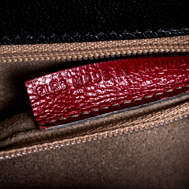Pre Owned Cartier Burgundy Leather Envelope Shoulder Bag