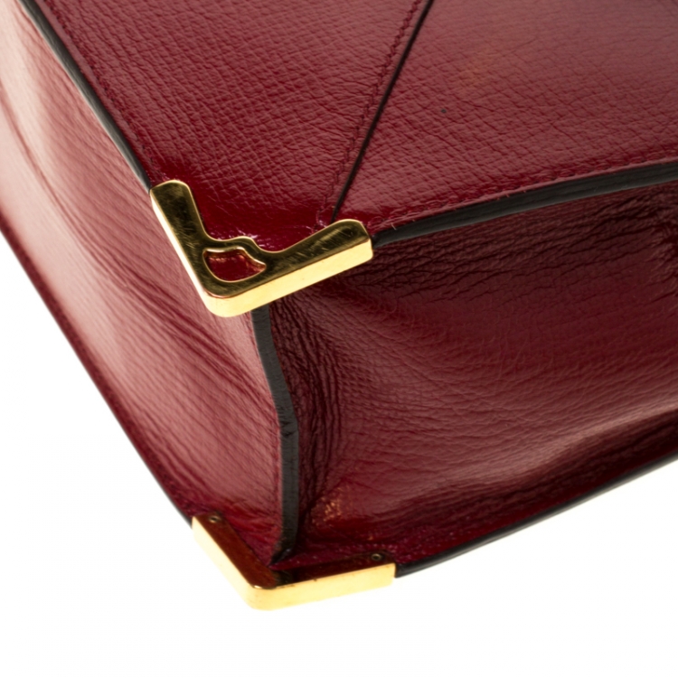 Pre Owned Cartier Burgundy Leather Envelope Shoulder Bag