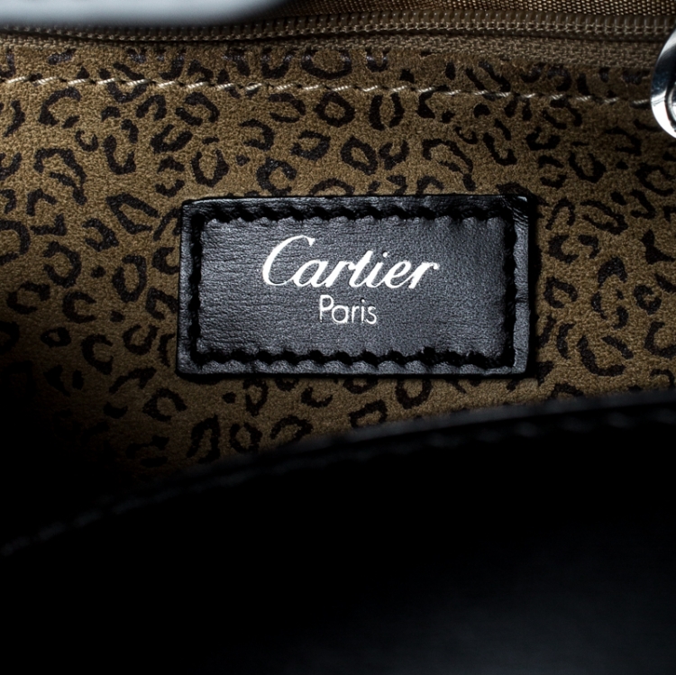 Pre Owned Cartier Black Leather Panthere Box Satchel