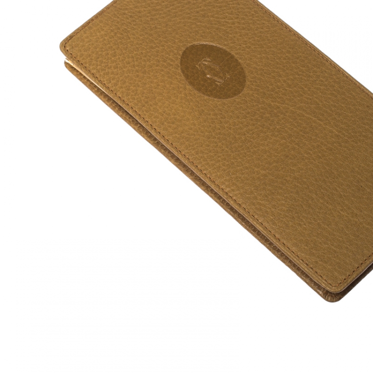 Pre Owned Cartier Beige Leather Vintage Lock Long Wallet