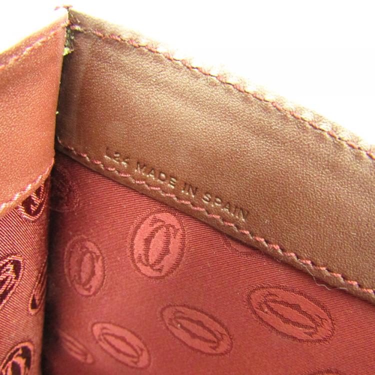 Pre Owned Cartier Bordeaux Leather Crossbody Bag