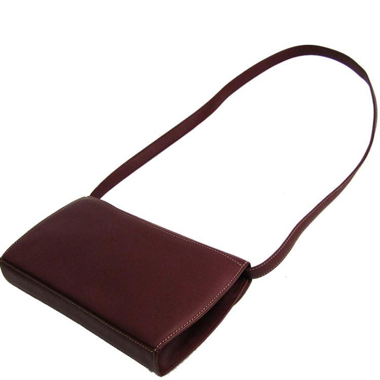 Pre Owned Cartier Bordeaux Leather Crossbody Bag