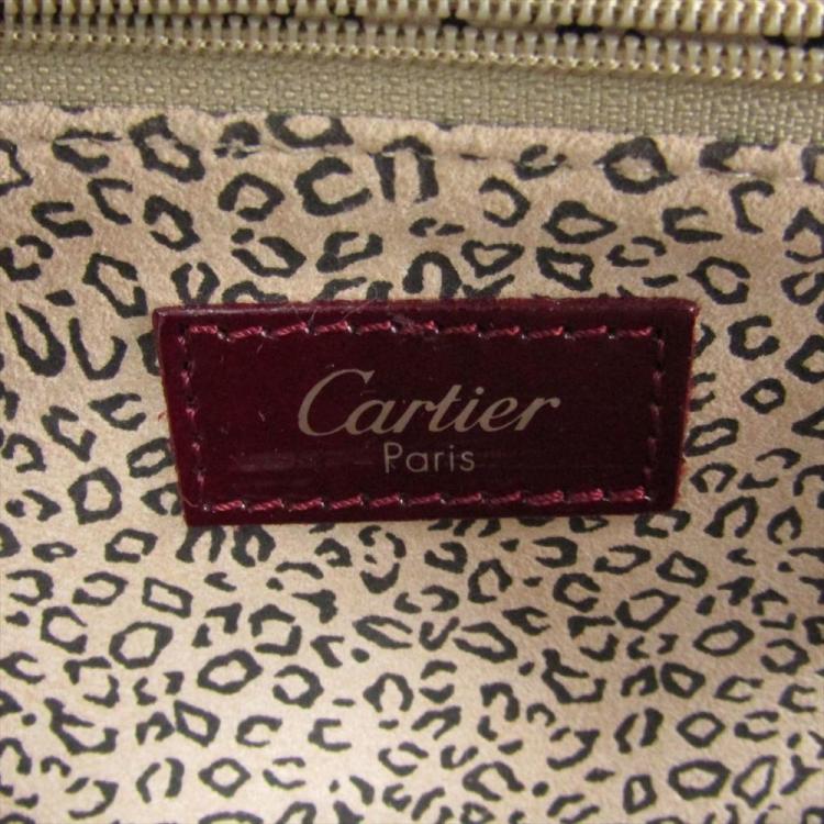 Pre Owned Cartier Bordeaux Leather Shoulder Bag