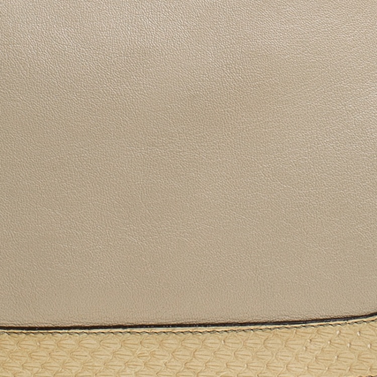 Pre Owned Cartier Beige Leather and Python Messenger Bag