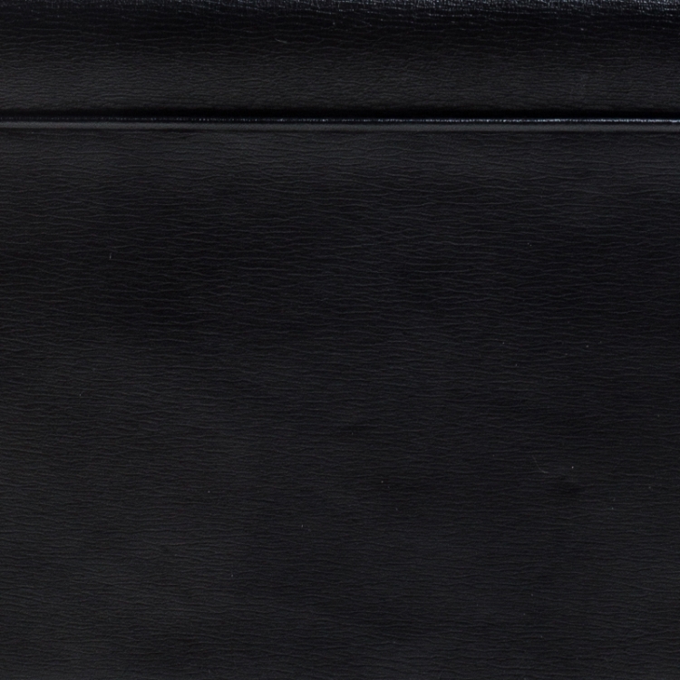 Pre Owned Cartier Black Leather Sapphire Line Flap Wallet