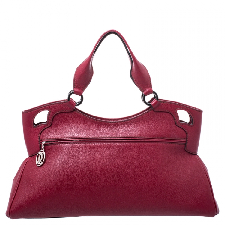 مملوكة مسبقًا Cartier Burgundy Leather Medium Marcello de Cartier Bag