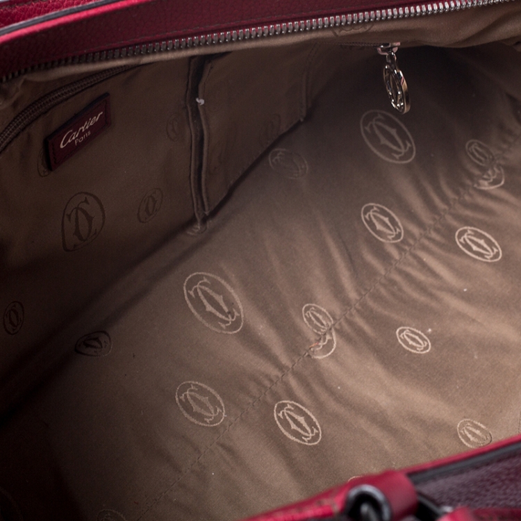 مملوكة مسبقًا Cartier Burgundy Leather Medium Marcello de Cartier Bag