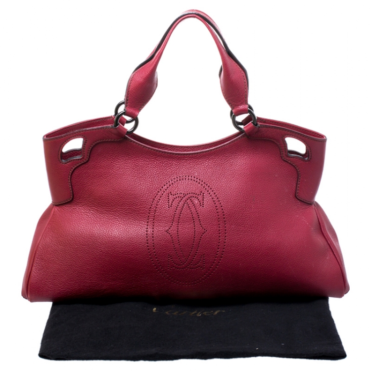 مملوكة مسبقًا Cartier Burgundy Leather Medium Marcello de Cartier Bag