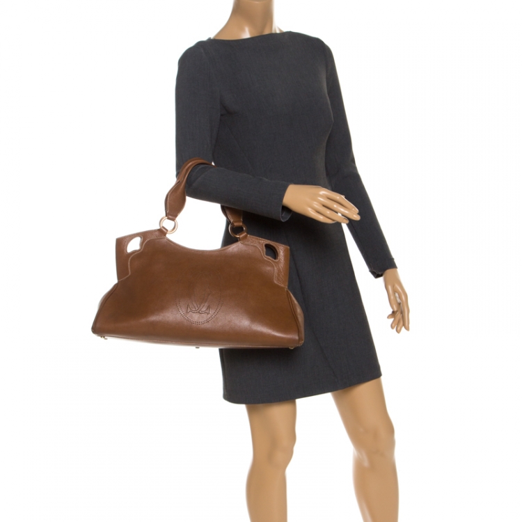 Pre Owned Cartier Tan Leather Medium Marcello de Cartier Bag