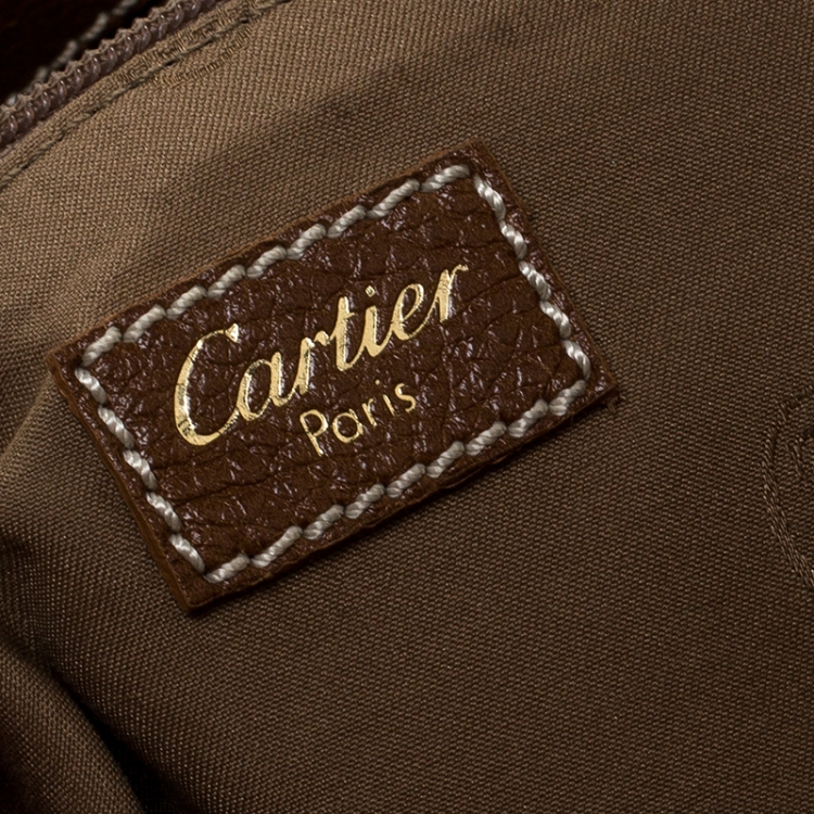 Pre Owned Cartier Tan Leather Medium Marcello de Cartier Bag
