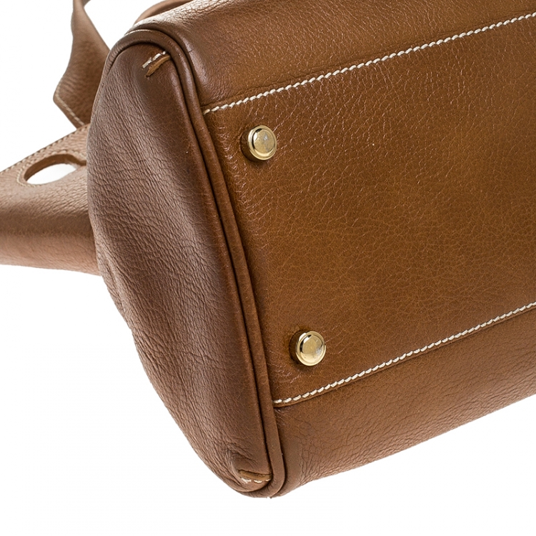 Pre Owned Cartier Tan Leather Medium Marcello de Cartier Bag