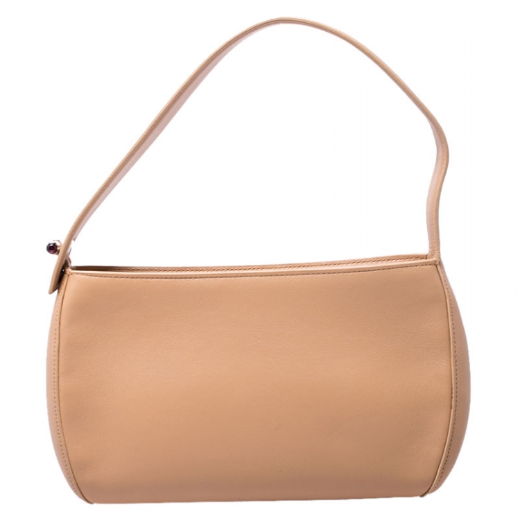 Pre Owned Cartier Beige Leather Shoulder Bag