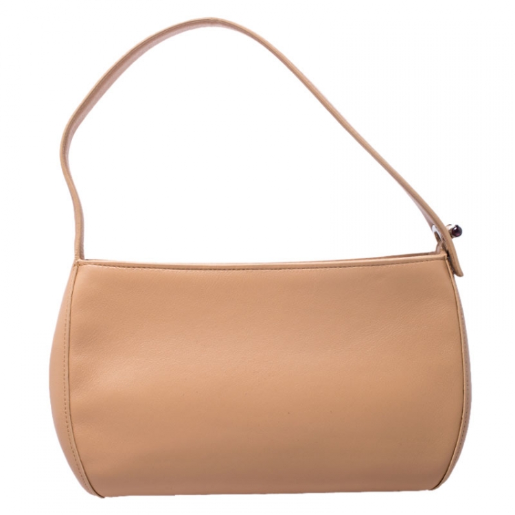 Pre Owned Cartier Beige Leather Shoulder Bag