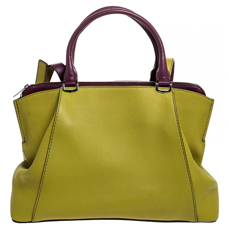 Pre Owned Cartier Yellow/Purple Leather Small C de Cartier Satchel