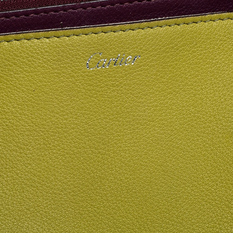 Pre Owned Cartier Yellow/Purple Leather Small C de Cartier Satchel