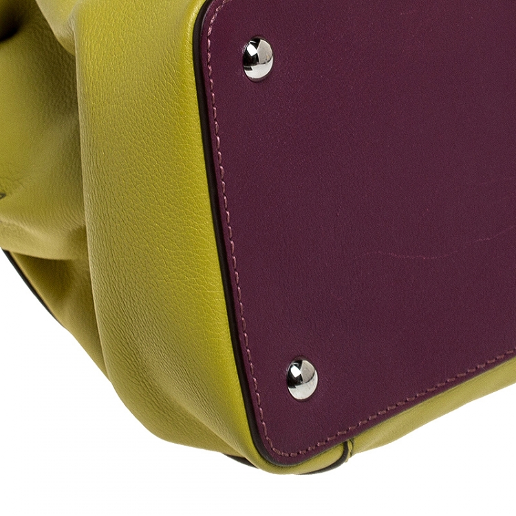 Pre Owned Cartier Yellow/Purple Leather Small C de Cartier Satchel