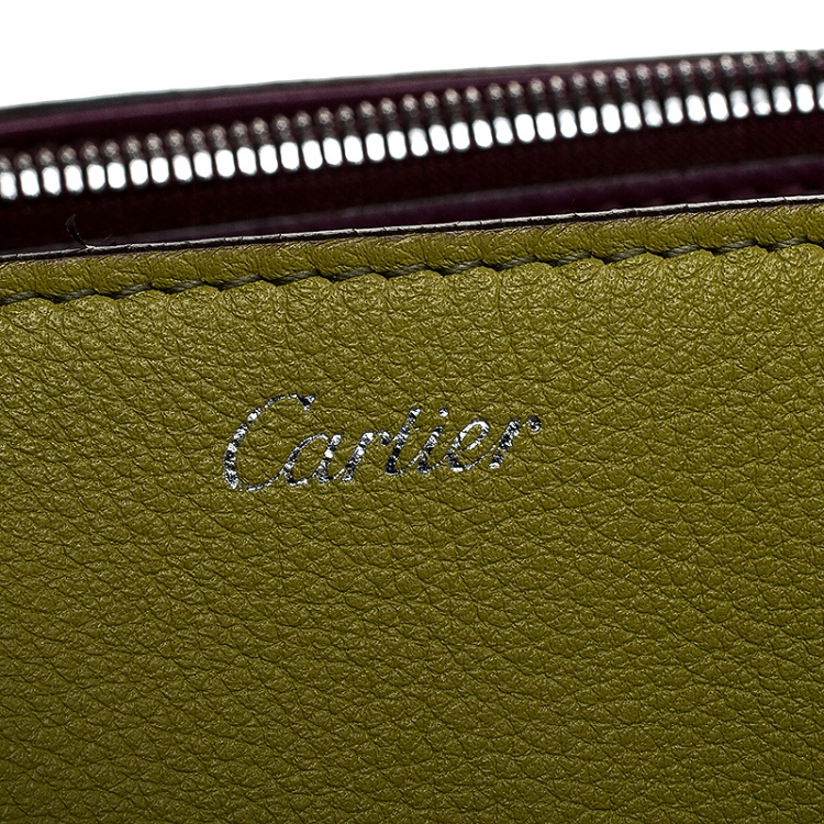 Pre Owned Cartier Yellow/Purple Leather Small C de Cartier Satchel