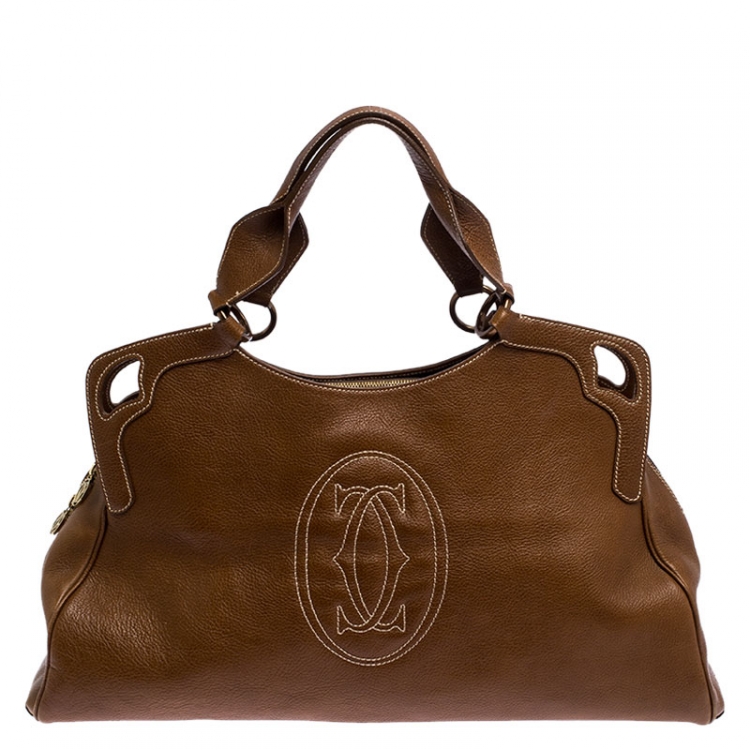 مملوكة مسبقًا Cartier Brown Leather Large Marcello de Cartier Bag