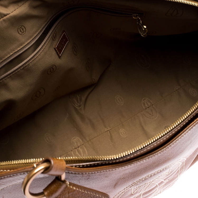 مملوكة مسبقًا Cartier Brown Leather Large Marcello de Cartier Bag