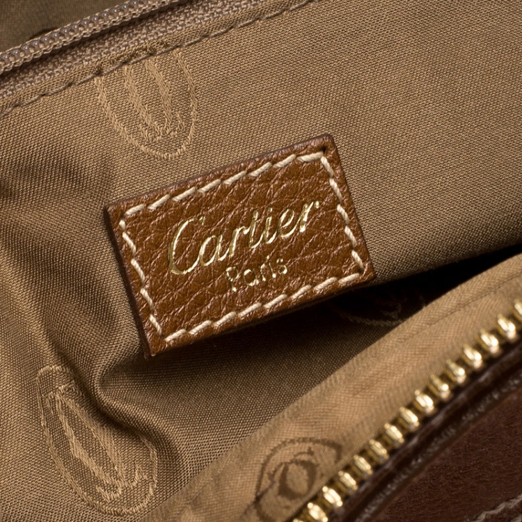 مملوكة مسبقًا Cartier Brown Leather Large Marcello de Cartier Bag