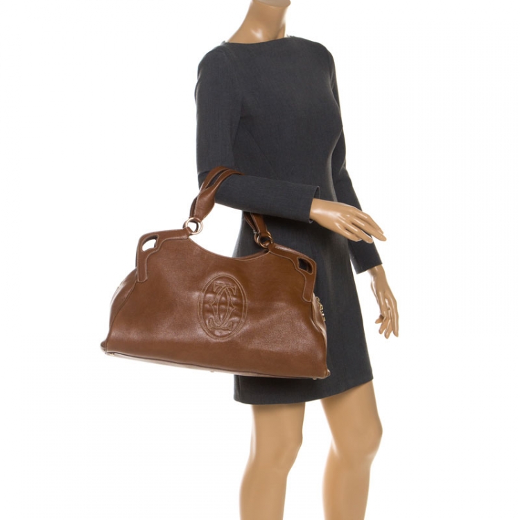 مملوكة مسبقًا Cartier Brown Leather Large Marcello de Cartier Bag