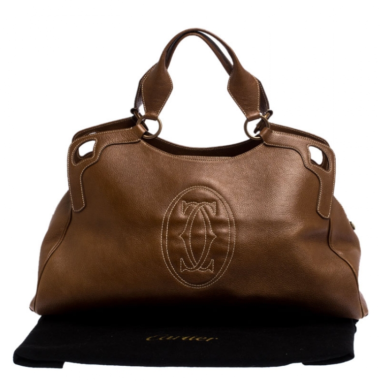 مملوكة مسبقًا Cartier Brown Leather Large Marcello de Cartier Bag