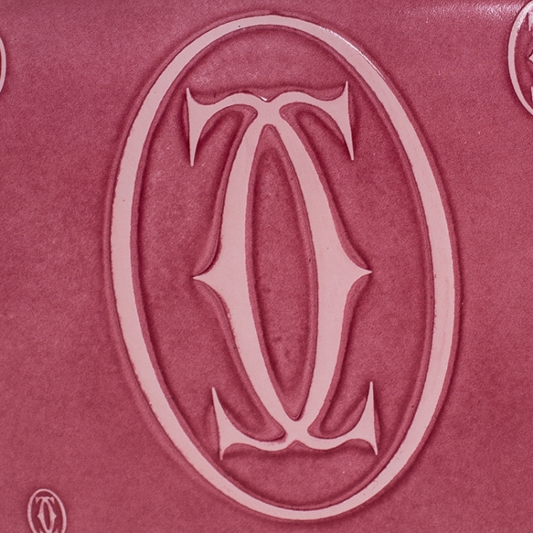 مملوكة مسبقًا Cartier Pink Patent Leather Happy Birthday Long Flap Wallet