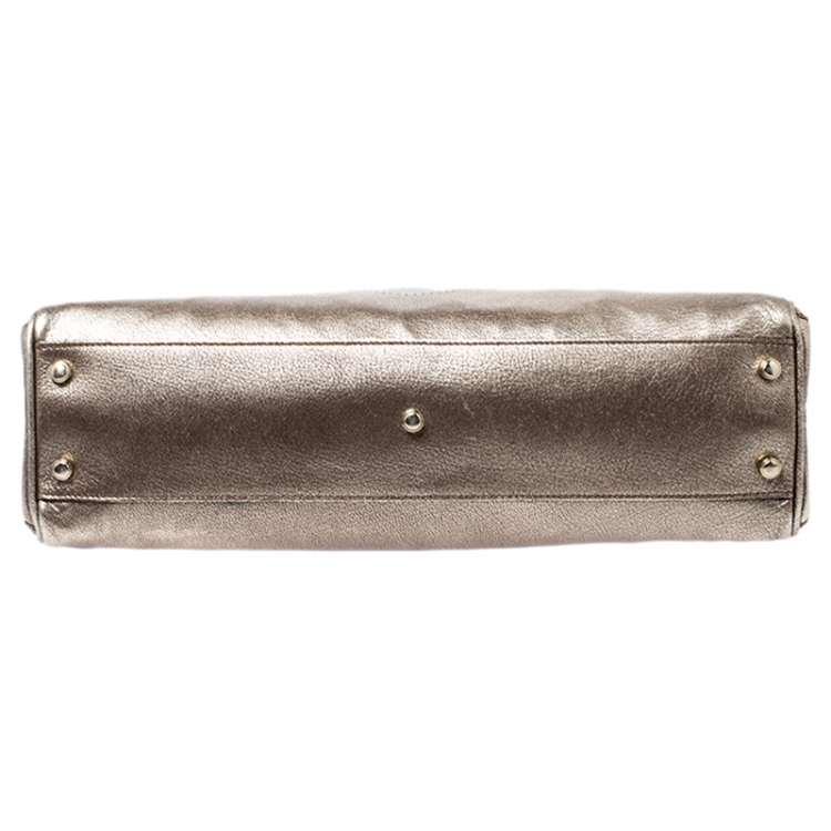 Pre Owned Cartier Gold Leather Small Marcello De Cartier Tote