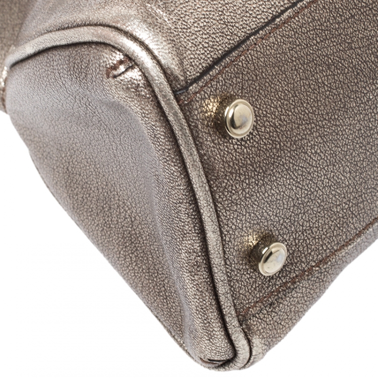 Pre Owned Cartier Gold Leather Small Marcello De Cartier Tote